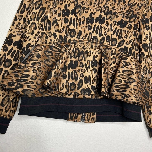 Trouve Leopard Peplum Jacket Sz S - Picture 12 of 14